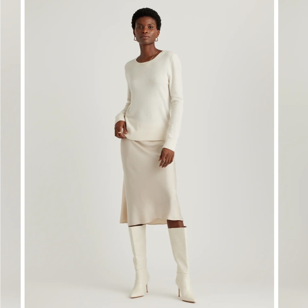 Quince washable silk skirt in cream